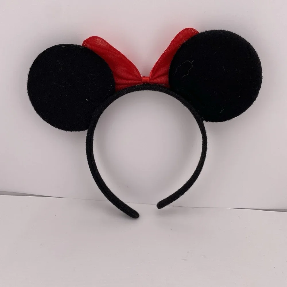 Disney Minnie Mouse Ears Headband Sequin Polka Dot Bow Cosplay Costume Set of 3